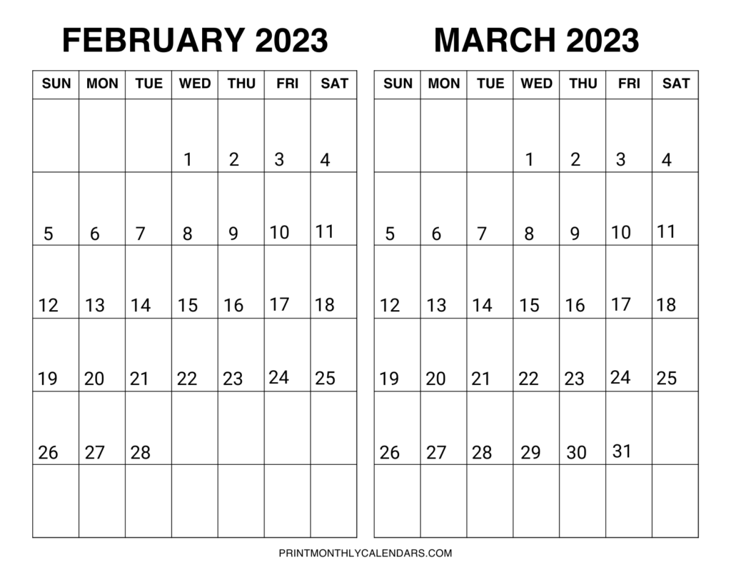 february-march-2023-calendar-template-printable-two-month-planner